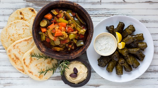 Serving the Dolmades
