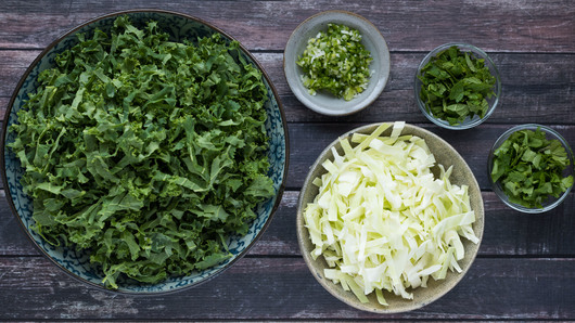 Preparing the Mise en Place for the Salad 