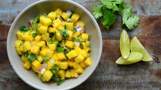 Preparing the Mango Salsa