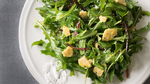 Simple Arugula Salad w/ Lemon & Pine Nut Parmesan 