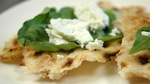 Sangak with Fresh Basil and Bulgarian Cheese 