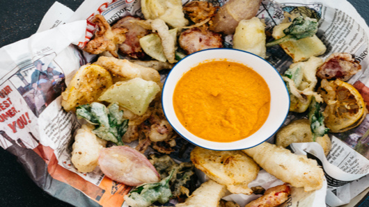 Fritto Misto w/ Red Pepper Coulis