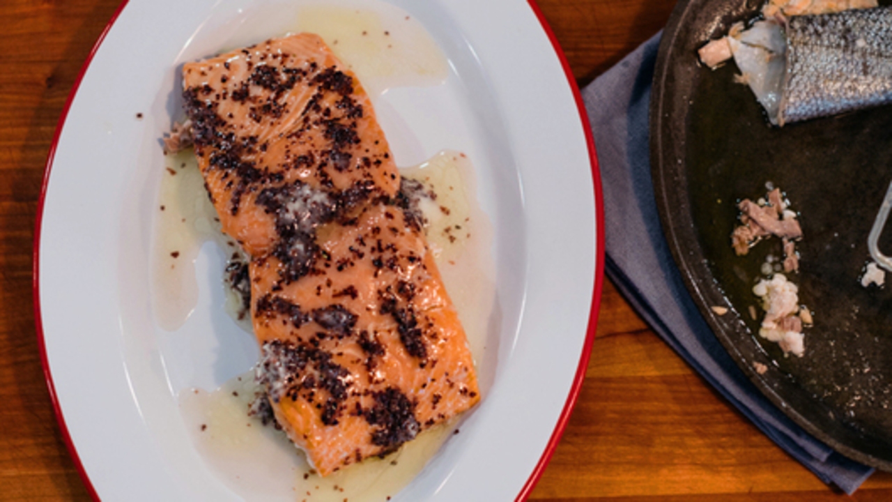 Roasted Salmon w/ Seaweed Butter