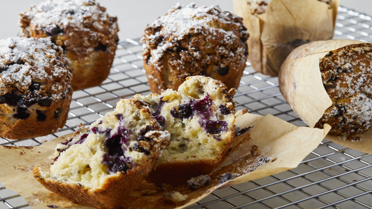 Blueberry, Flaxseed & Yogurt Muffins