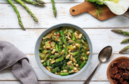Spring Minestrone with garlic croutons