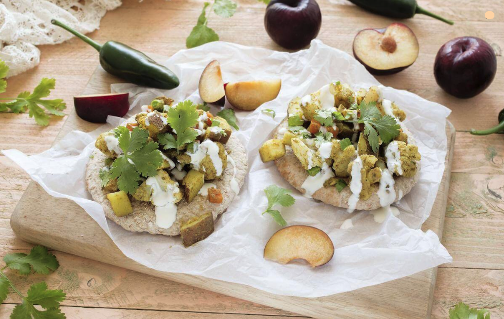 Samosa Flatbreads With Plums