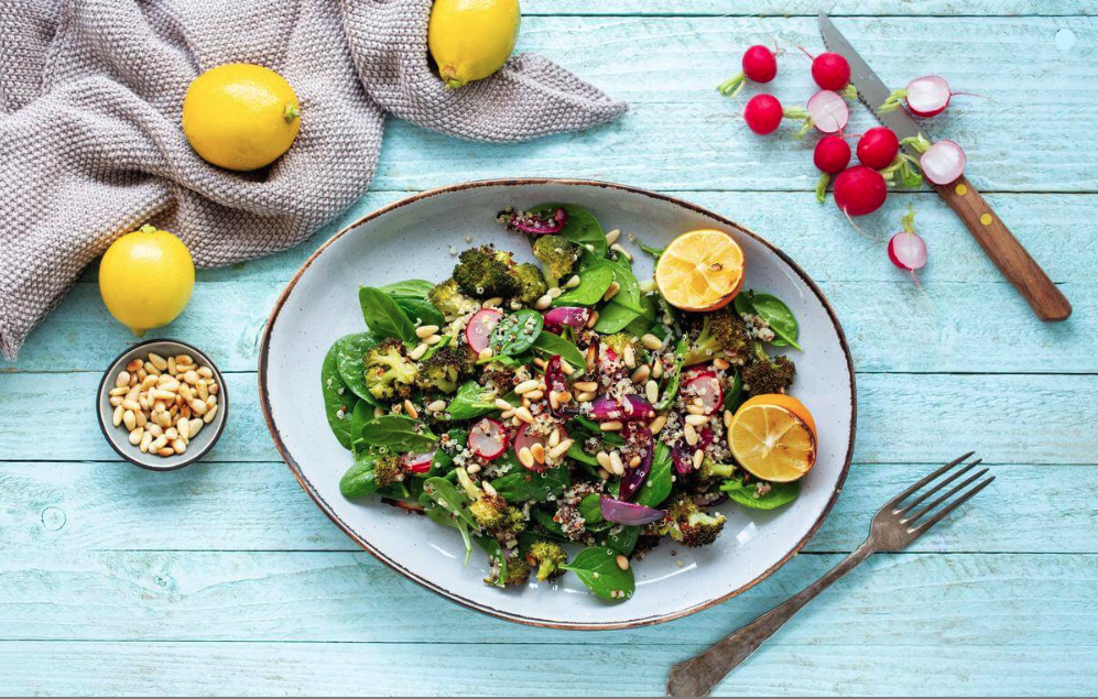 Broccoli Quinoa Salad With Roasted Lemon Vinaigrette
