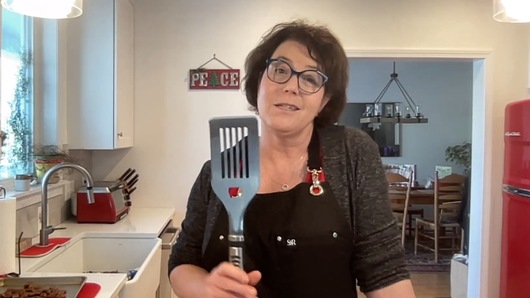 Do you have a tip for an easy way to flip pecans that you are toasting? 