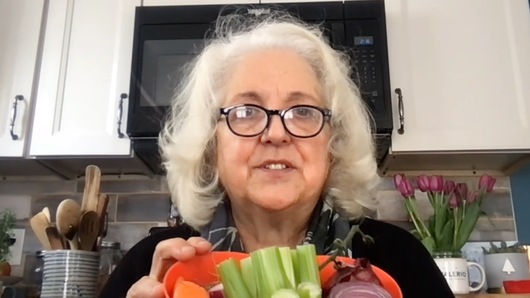 Is there a reason for peeling carrots for soup? Would cutting smaller chunks of vegetables make a more flavorful stock since there is more surface space exposed?
