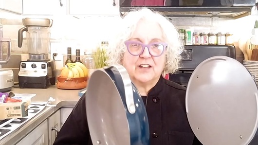 What is the name of the cooking pan that pancake does not stick on you just showed us?