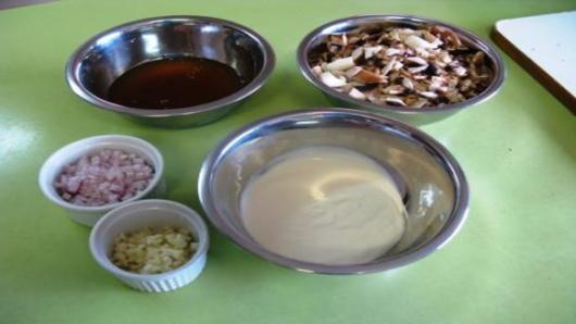 Making the Mushroom Sauce.