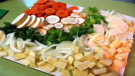 Prepare the Mirepoix.