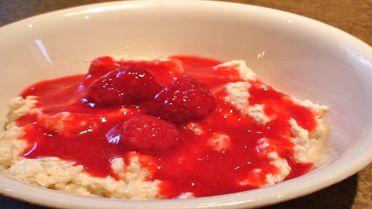  Rice Pudding with Raspberry Coulis