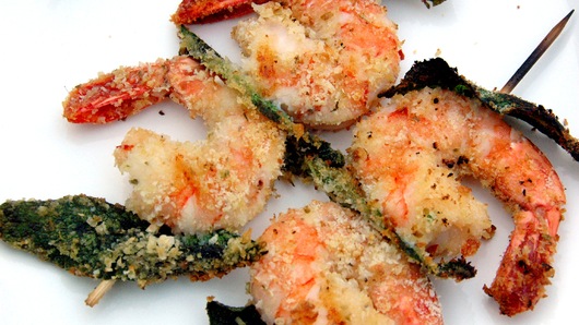 Grilling the Prawns 