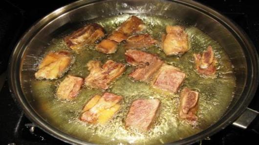 Deep fry the Spare Ribs.