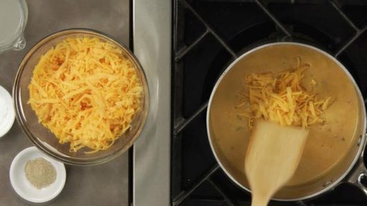 Finishing the Cheese Sauce