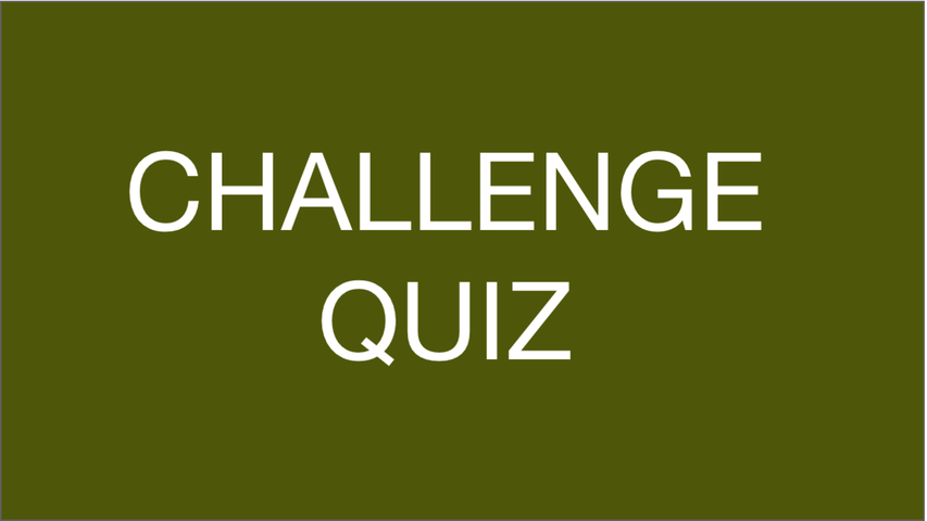 Course Challenge Quiz 